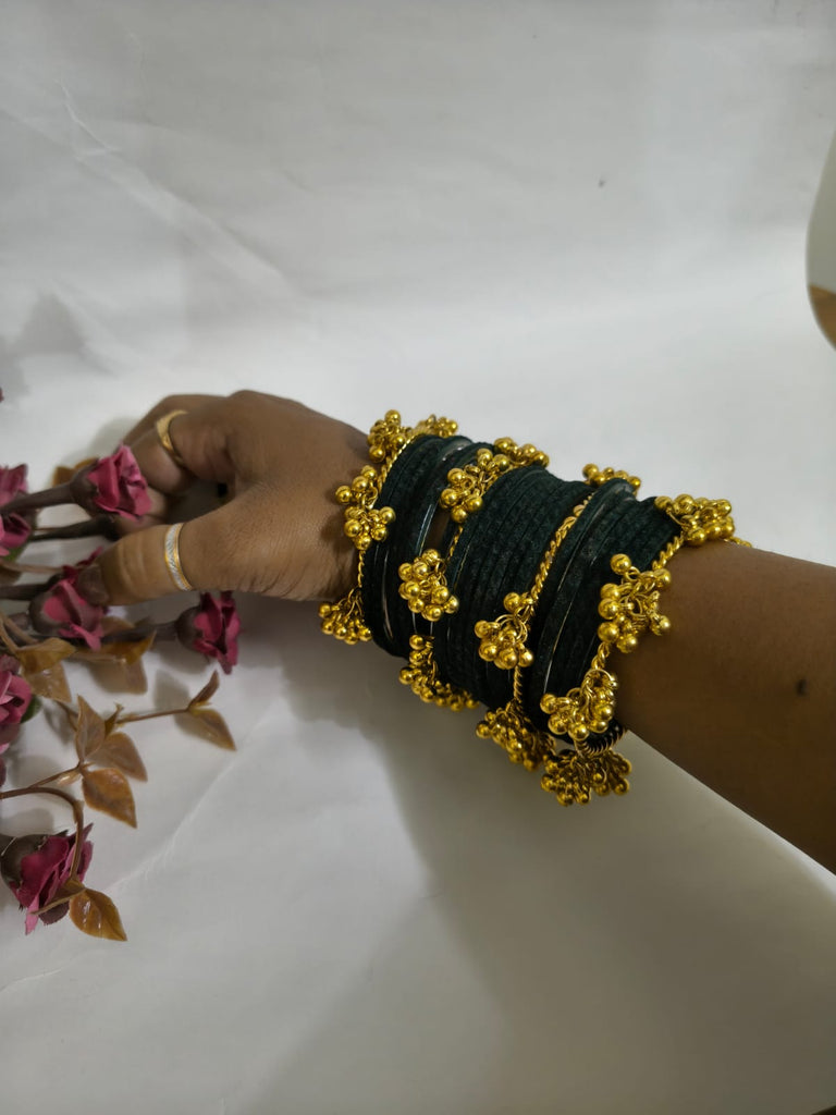 Kashmiri golden 4 bangles set