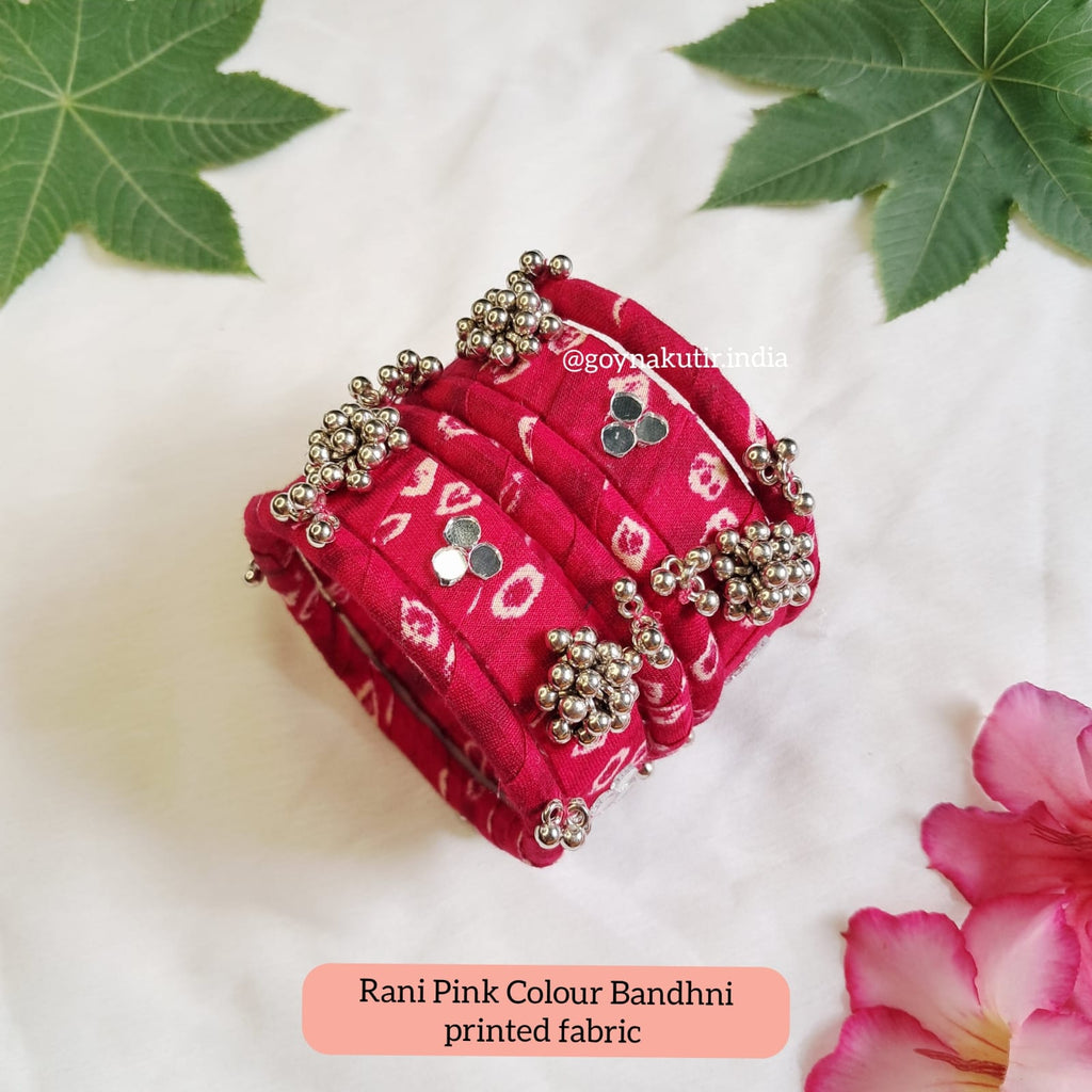 Pink oxidise bangles 6 pcs set