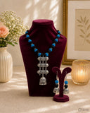 cotton ball oxidise necklace with earrings