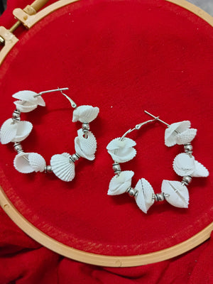 sea shell hoop earrings