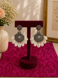 Oxidise earrings with cowrie shell
